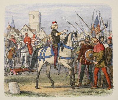 Richard overtar kommandoen til opprørerne i Bondeopprøret, fra A Chronicle of England BC 55 til AD 1485, pub. London av James William Edmund Doyle