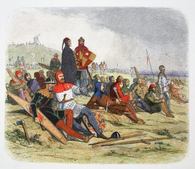 Engelskmennene venter på franskmennene i slaget ved Crecy, Frankrike 1346-1864 av James William Edmund Doyle