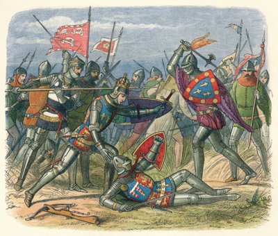 Kongen angrepet av hertugen av Alencon, 1415 18640 av James William Edmund Doyle