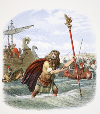 Den romerske fanebæreren av den 10. legion som landet i Storbritannia, 55 f.Kr. 1864. av James William Edmund Doyle
