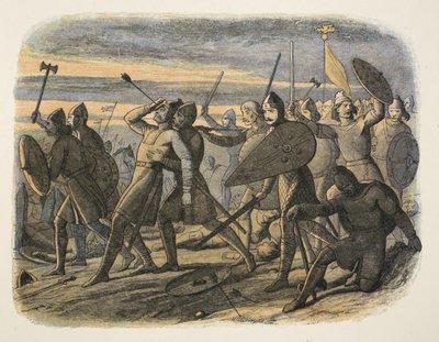 Harold IIs død i slaget ved Hastings, 1066, fra A Chronicle of England BC 55 til AD 1485, pub. London, 1863 av James William Edmund Doyle
