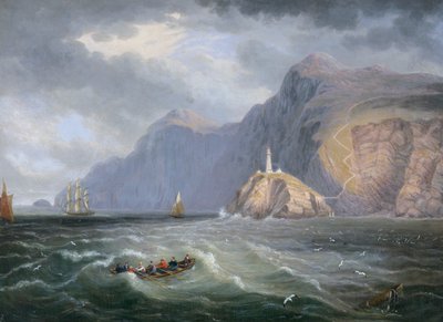 'South Stack Rock Holyhead', 1820-1830 av James Wilson Carmichael