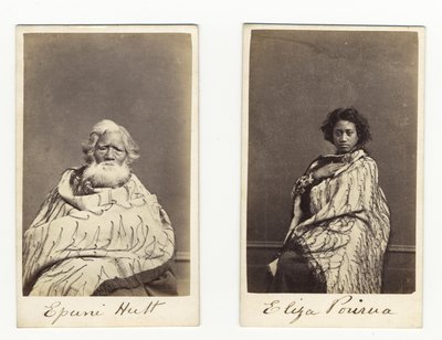 Epuni Hutt og Eliza Porirua, ca. 1865 (albumtrykk) av James Wrigglesworth