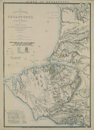 Kart over omgivelsene til Sevastopol, 1854 av James Wyld