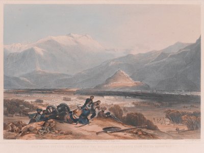 Utsikt over Bala Hissai og byen Kabul, med de britiske kantonene fra Ba Marco Hill av James after Rattray
