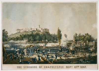 The Storming of Chapultepec 13. september 1847, 1848 (kromolitografi på vevd papir) av James after Walker