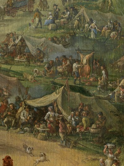 Detalj om graving av Ghent-kanalen (olje på lerret) av Jan Anton Garemyn