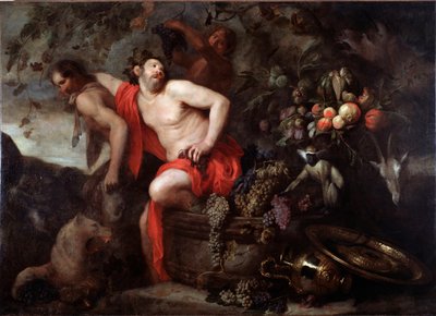 The Harvest of Silene (Harvest of Silenus) Maleri av Jan Roos (1591-1638) Dim 175x250 cm Genes, Musei di Strada Nuova (ex Palazzo Bianco) av Jan Roos