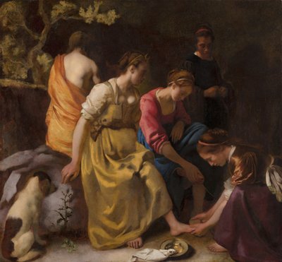 Diana og hennes følgesvenner, ca. 1655-56 (olje på lerret) av Johannes Vermeer