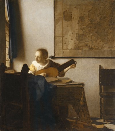 Kvinne med lut, ca. 1662-1663 (olje på lerret) av Johannes Vermeer