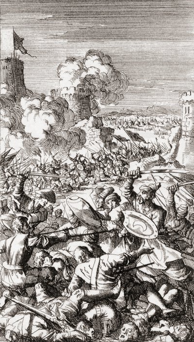 Beleiring av Nikosia, Kypros, av ottomanerne av Jan (after) Luyken
