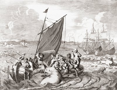 Hvalrossjegere på 1500-tallet (gravering) av Jan (after) Luyken