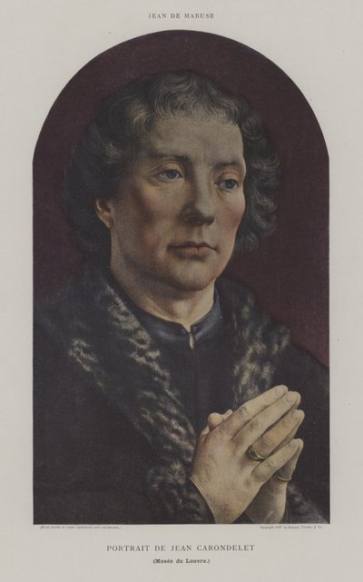 Portrett av Jean Carondelet (farge litho) av Jan (c.1472 c.1533) (after) Gossaert