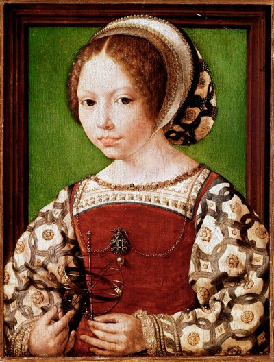 Portrett av en ung prinsesse, sannsynligvis Dorothea av Danmark (maleri av Jan (c.1472 c.1533) Gossaert