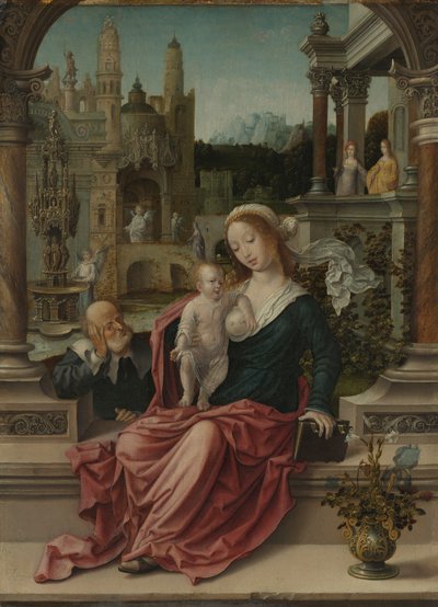 Den hellige familie, ca. 1507-8 (olje på panel) av Jan (c.1472 c.1533) Gossaert