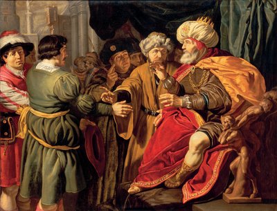 Josef tolker faraos drømmer (olje på lerret) av Jan (circle of) Tengnagel