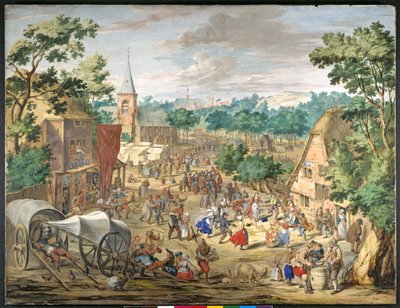 En Kermesse (gouache på papir) av Jan (follower of) Brueghel