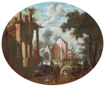 Ødelagt slott av Jan (follower of) Brueghel