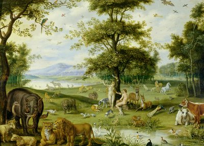 Adam og Eva i Edens hage, ca. 1600 (olje på panel) av Jan (studio of) Brueghel