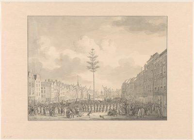 Freedom Tree på Grote Markt i Rotterdam, 1795 av Jan Anthonie Langendijk Dzn (possibly)