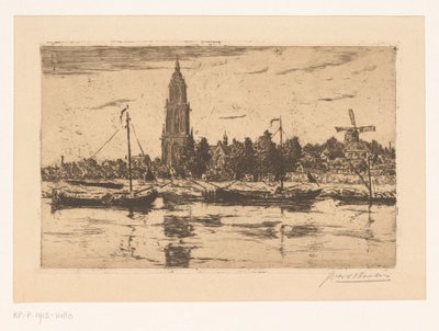 Utsikt over Rhenen av Jan Antonius van Schooten (signed by artist)