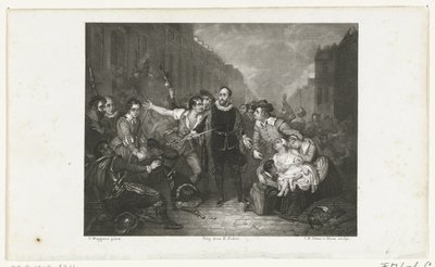Ordfører Pieter van der Werffs selvoppofrelse, 1574 av Jan Baptist Tetar van Elven