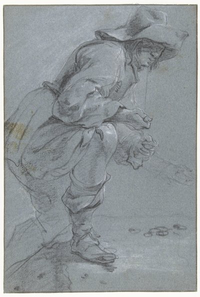 En mann som spiller 'Koten' av Jan Baptist Weenix