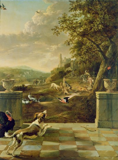 Jaktscene av Jan Baptist Weenix
