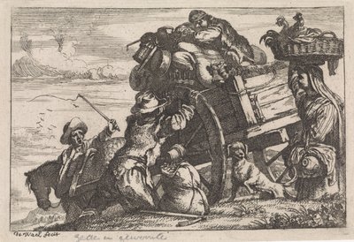 De kar Diverse genretaferelen (series title) av Jan Baptist de Wael