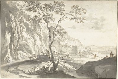 Fjelllandskap med figurer av Jan Both (possibly)