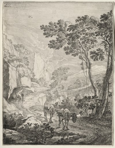 De to muldyrene. Rocca Aquatico nær Ancona av Jan Both