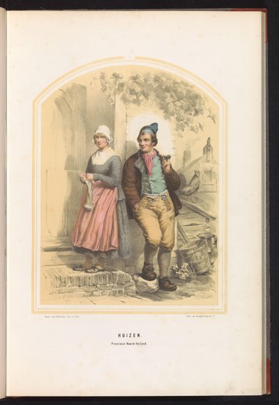Tradisjonell drakt av hus i Nord-Holland, 1857 Hus. Provinsen Nord-Holland / I (tittel på objekt) av Jan Braet von Uberfeldt