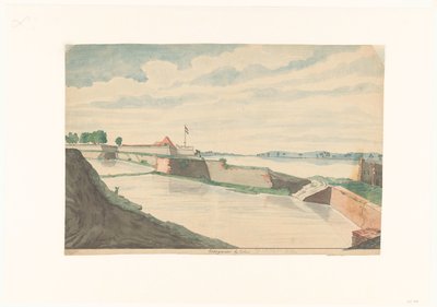 Fort Kraganoor nær Cochin av Jan Brandes (signed by artist)