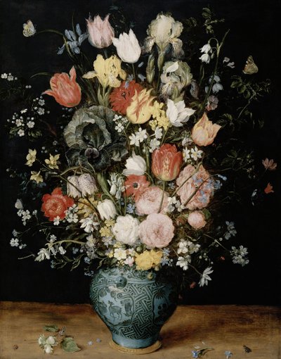 Blomster i blå vase, ca 1608. av Jan Brueghel the Elder