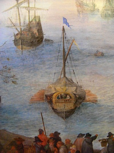 Stort fiskemarked av Jan Brueghel the Elder