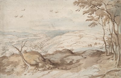 Fjelllandskap med utsikt over en dal av Jan Brueghel the Elder