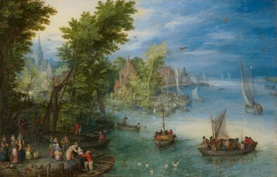Elvelandskap av Jan Brueghel the Elder