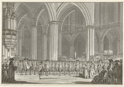Society Pro Patria i den nye kirken, 1786 av Jan Bulthuis (signed by artist)
