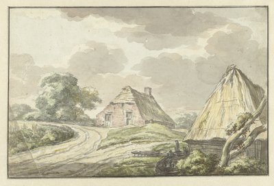 Våningshus ved veiskillet til en landevei av Jan Bulthuis