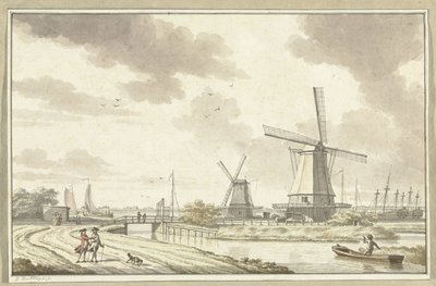 Utsikt ved Zandhoek, utenfor Haarlemmerpoort i Amsterdam av Jan Bulthuis