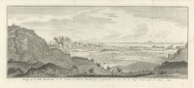 Utsikt over Haarlem og Overveen Utsikt over byen Haarlem, og lin- og garntribunen i Overveen, sett fra de høye sanddynene bak Kleever Laan (tittel på objekt) av Jan Caspar Philips