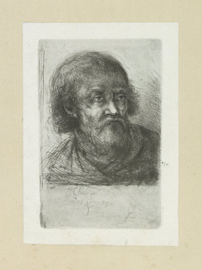 Bebaarde mann, til høyre The Compleat Work of Etchings av John Chalon / Oeuvre Complette des Eaux Fortes av Jean Chalon (serietittel) av Jan Chalon