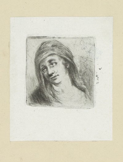 Ung kvinne med hovedduk The Compleat Work of Etchings av John Chalon / Oeuvre Complette des Eaux Fortes av Jean Chalon (serietittel) av Jan Chalon
