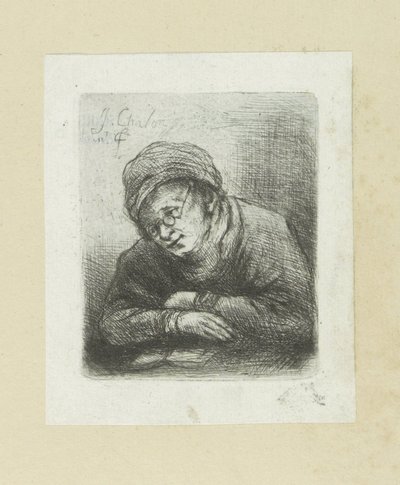 Lezende mann skinner The Compleat Work of Etchings av John Chalon / Oeuvre Complette des Eaux Fortes av Jean Chalon (serietittel) av Jan Chalon