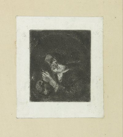Mann ved kaarslicht The Compleat Work of Etchings av John Chalon / Oeuvre Complette des Eaux Fortes av Jean Chalon (serietittel) av Jan Chalon
