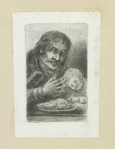 Mann i natura aan de eettafel The Compleat Work of Etchings av John Chalon / Oeuvre Complette des Eaux Fortes av Jean Chalon (serietittel) av Jan Chalon