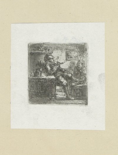 Mann setter pijp The Compleat Work of Etchings av John Chalon / Oeuvre Complette des Eaux Fortes av Jean Chalon (serietittel) av Jan Chalon