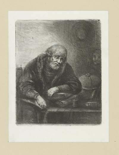 Oude man aan zijn bureau The Compleat Work of Etchings av John Chalon / Oeuvre Complette des Eaux Fortes av Jean Chalon (serietittel) av Jan Chalon