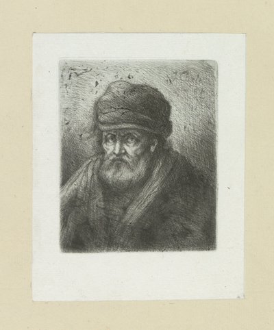 Oude mann legger baard i muts The Compleat Work of Etchings av John Chalon / Oeuvre Complette des Eaux Fortes av Jean Chalon (serietittel) av Jan Chalon