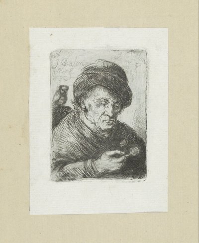 Oude mann skinner i uil The Compleat Work of Etchings av John Chalon / Oeuvre Complette des Eaux Fortes av Jean Chalon (serietittel) av Jan Chalon
